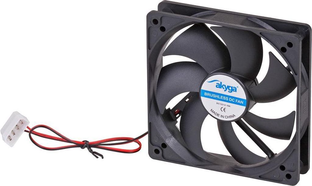 Akyga System fan 12 cm black AW-12A-BK Molex 120x120 mm, Zdjęcie produktu 