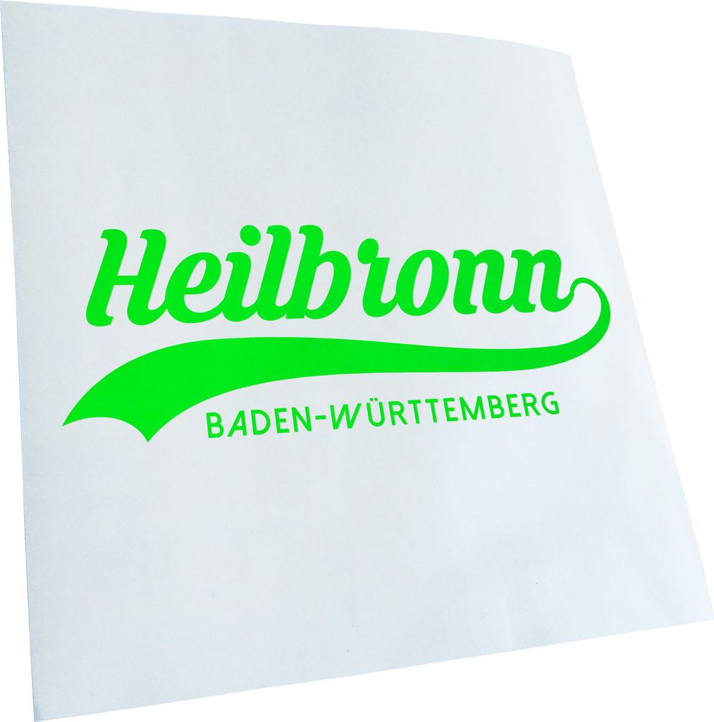 Kiwistar - Autoaufkleber - Heilbronn Baden-Württemberg - Neongrün - 50x18cm - Aufkleber für Auto, Laptop, Fahrrad, LKW, Motorrad mehrfarbig JDM ...