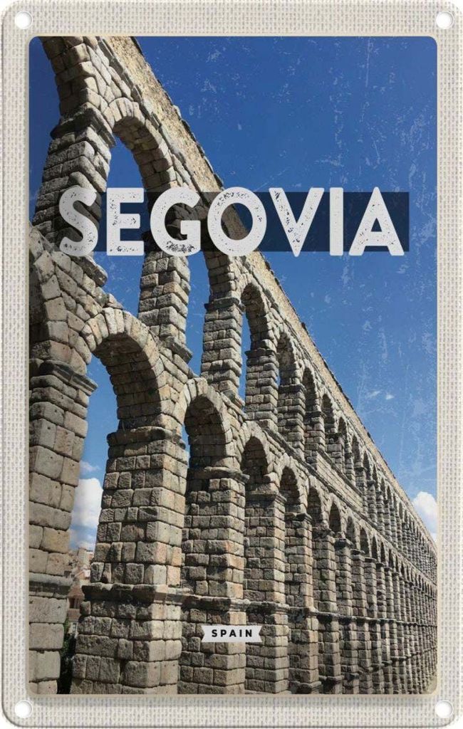 vianmo Blechschild 18x12 cm Segovia Spain römische Aquädukte Bildmotiv Reisemotiv Abenteuer Reisen Urlaub
