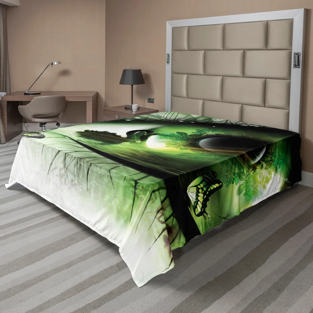 Drap de lit supérieur décoratif pour grand lit 2 personnes 275x260cm