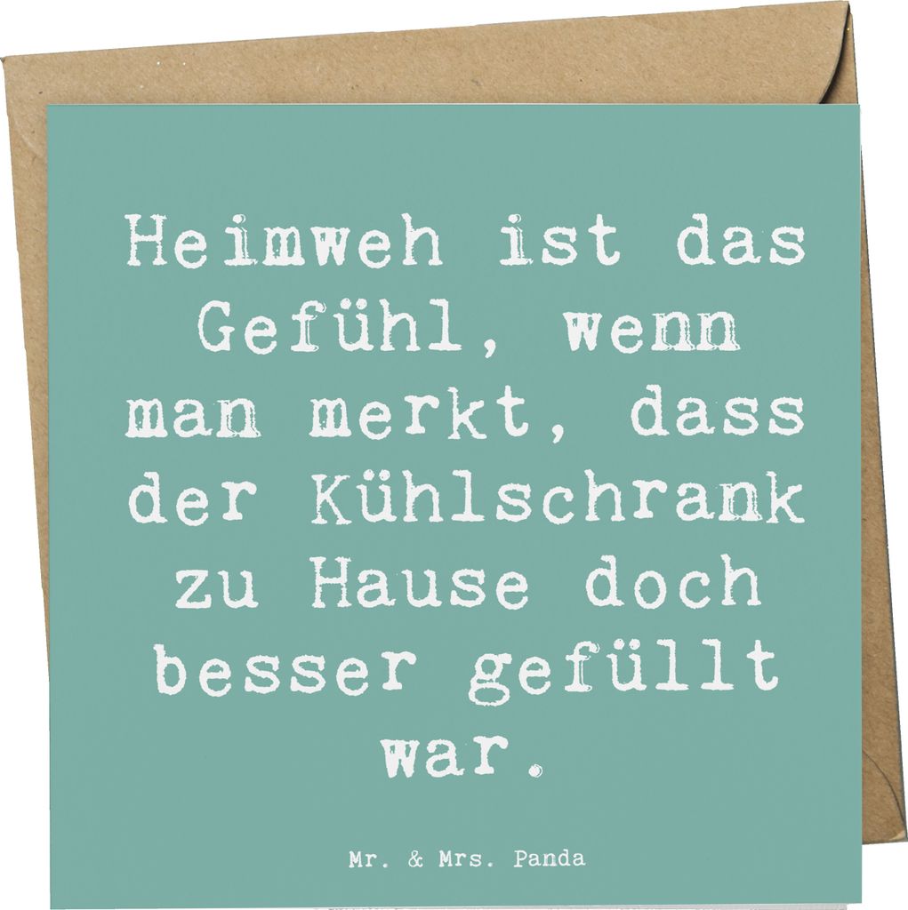 Mr. & Mrs. Panda Glückwunschkarte Spruch Heimweh Kühlschrank - Meeresbrise - Geschenk, Sehnsucht, Grußkarte, Gefühl, doppelkarte, Alltag, faltk...