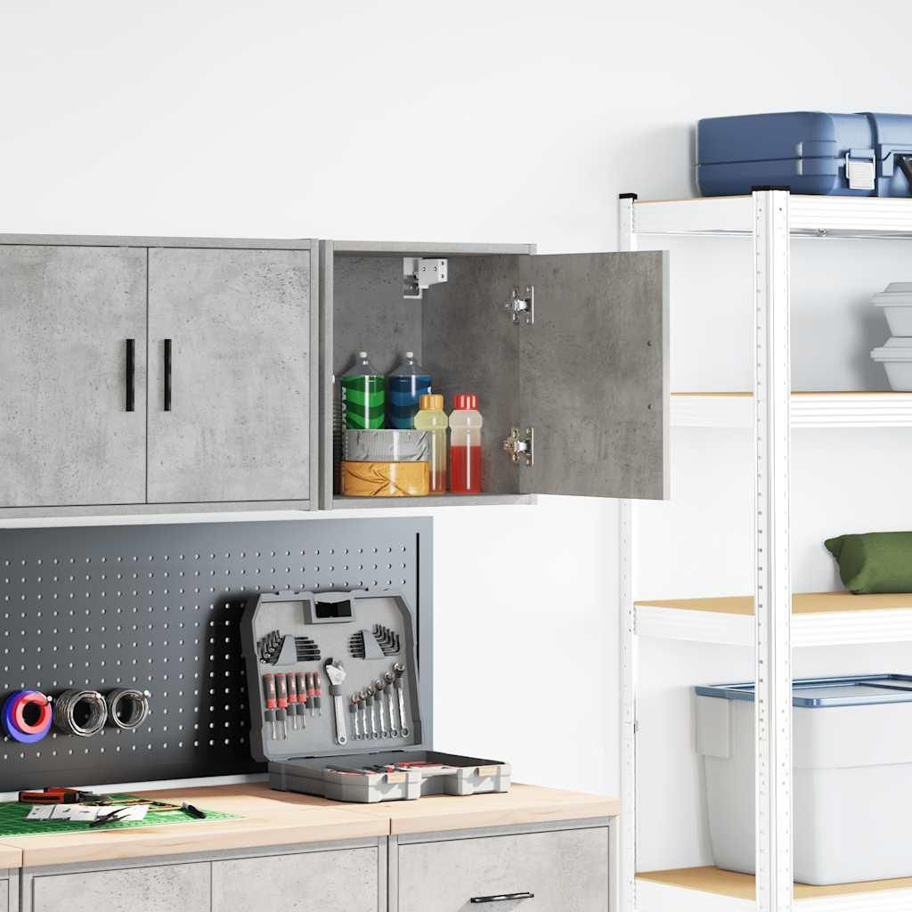 vidaXL Garagen-Wandschrank Betongrau Holzwerkstoff