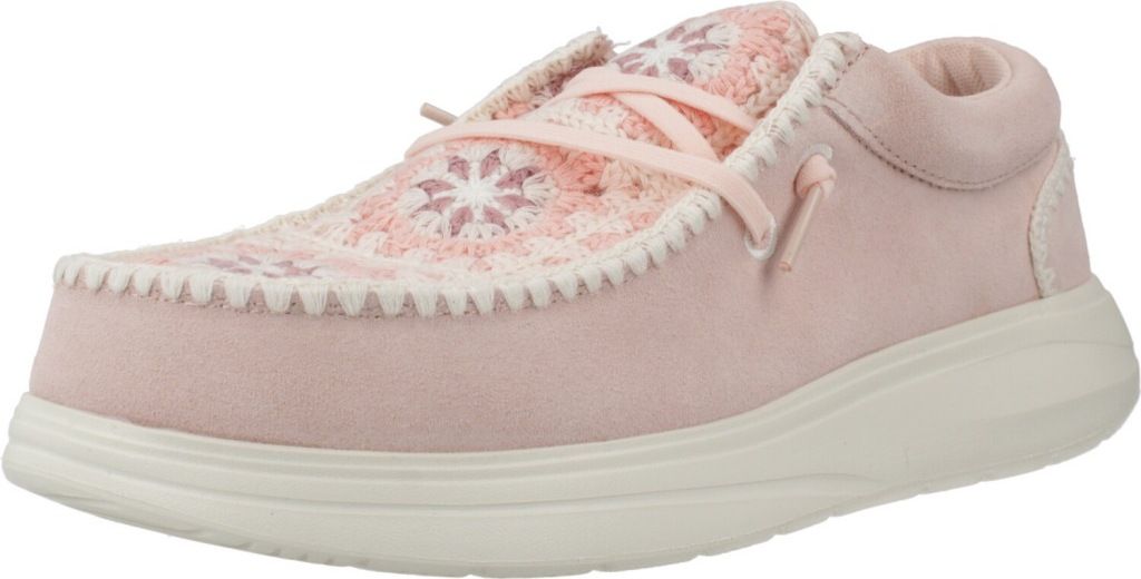 HEY DUDE WENDY COMF SUEDE CROCHET Rosa