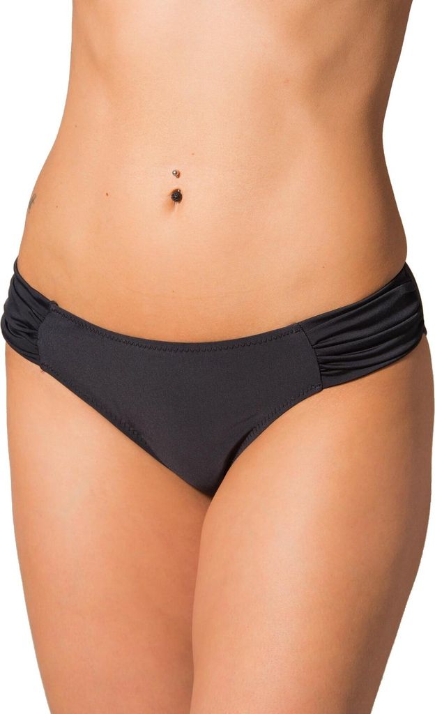 Aquarti Damen Bikinihose mit seitlichen Raffungen, Farbe: Schwarz, Größe: 36