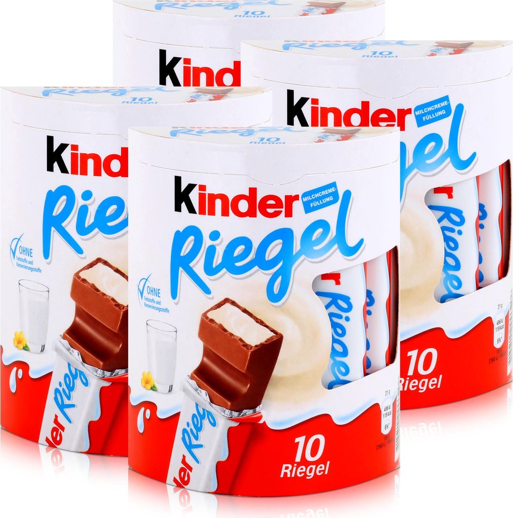 Kinder Riegel Schokolade 10 Riegel je 21g mit Produktbild 