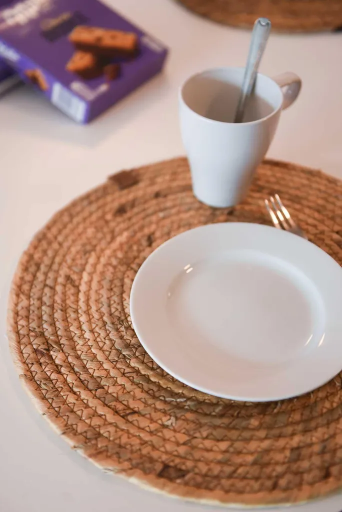 Set de Table Naturel ILANA Protège-Table Durable en Jacinthe d'Eau - 4