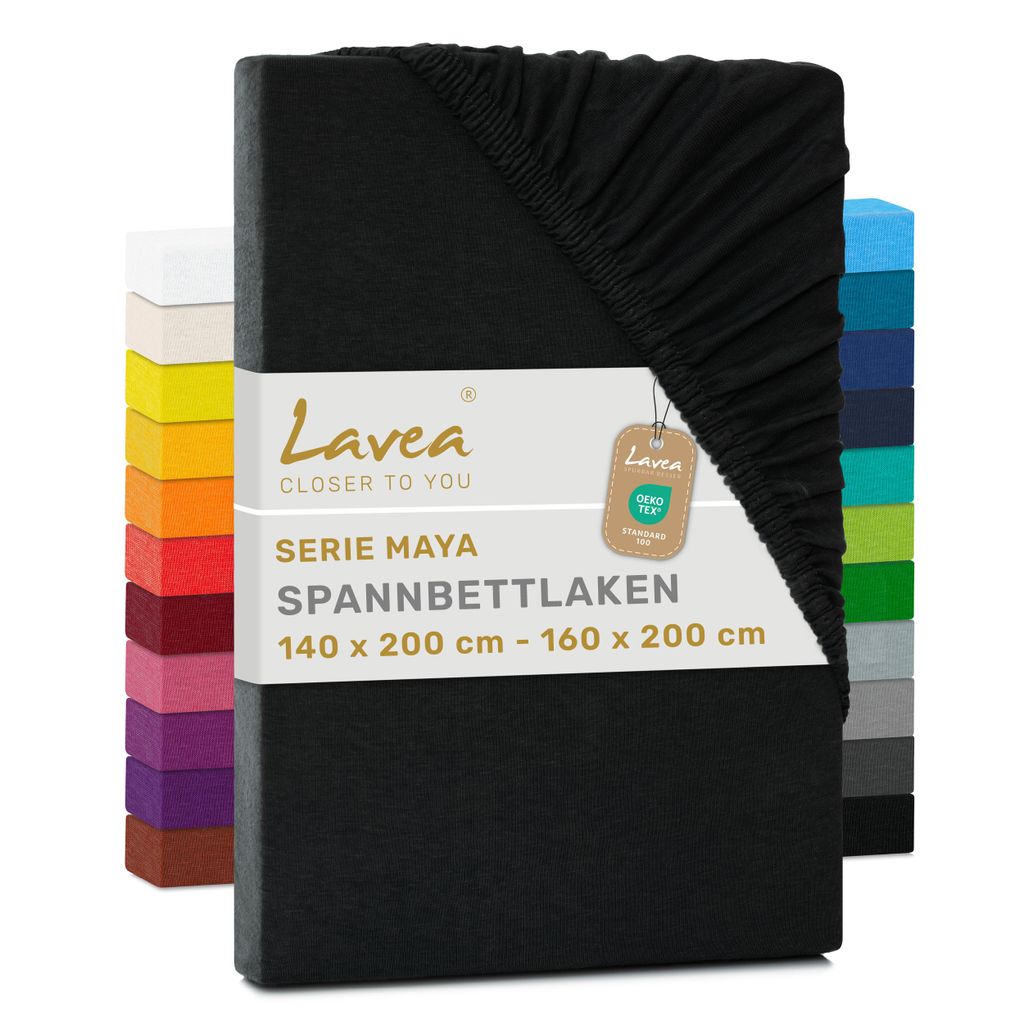 Lavea® Spannbettlaken 140x200cm - 160x200cm, Maya, 100% Produktbild 