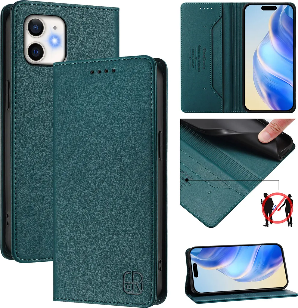 Cover iPhone 12 Pro Pelle Verde Scuro: Eleganza Urbana