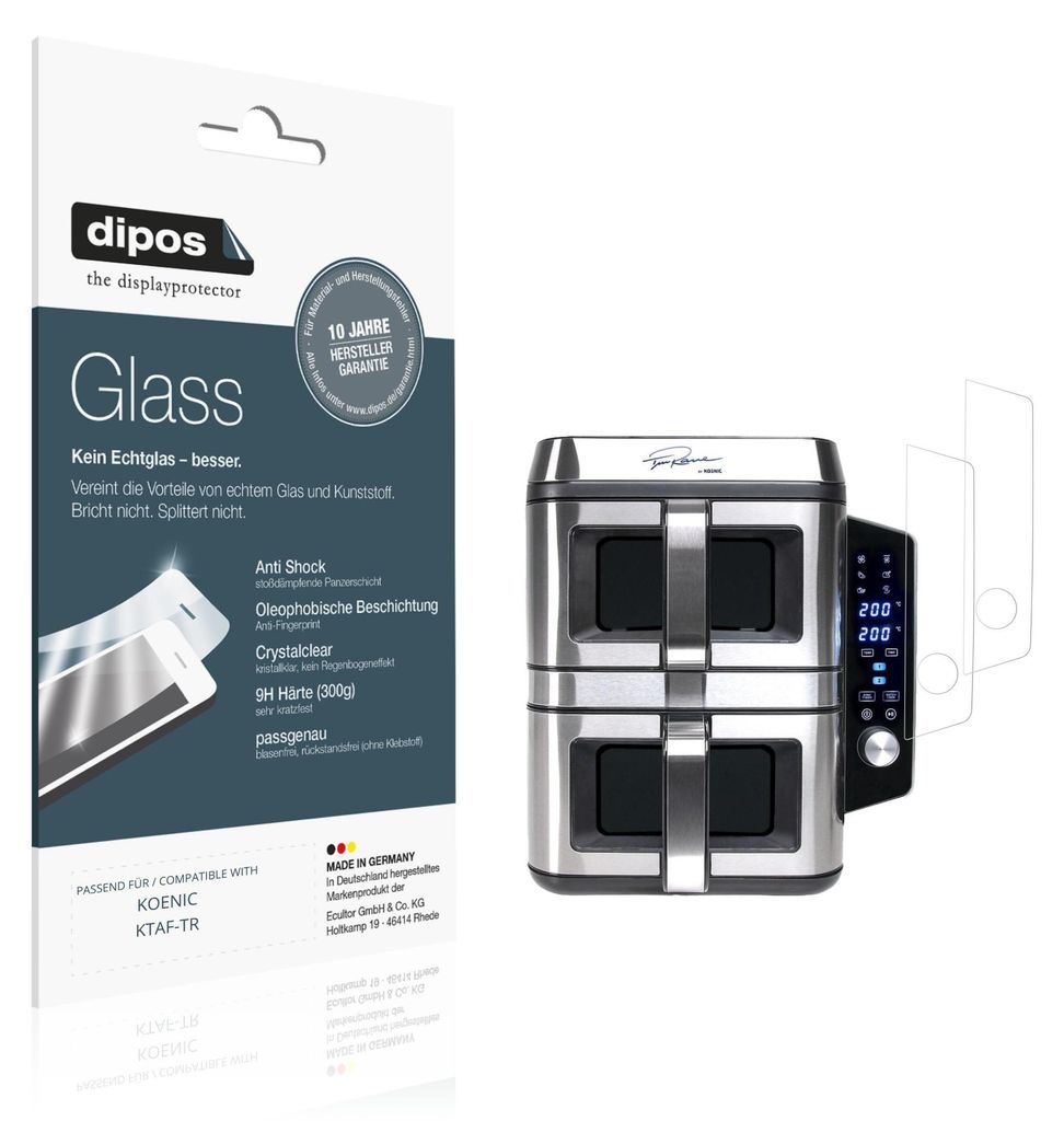 2x Schutzfolie für KOENIC KTAF-TR - Anti-Shock 9H Folie dipos Glass Kunststoffglas