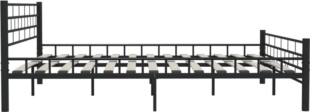 vidaXL Rama łóżka czarna stal 200x200 cm Zdjęcie produktu 4