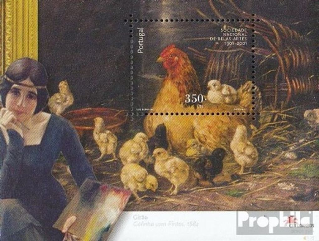 Briefmarken Portugal 2001 Mi Block167 (kompl.Ausg.) postfrisch Gesellschaft der Schönen Künste