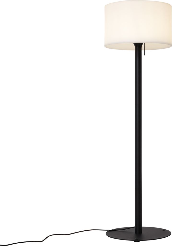 QAZQA - Moderne AußenStehleuchte I Stehlampe I Standleuchte I Lampe I Leuchte Schwarz mit weißem Schirm IP44 - Mississippi I Außenbeleuchtung - ...