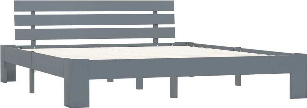vidaXL Lit en bois massif pin gris 180x200 cm Image du produit 