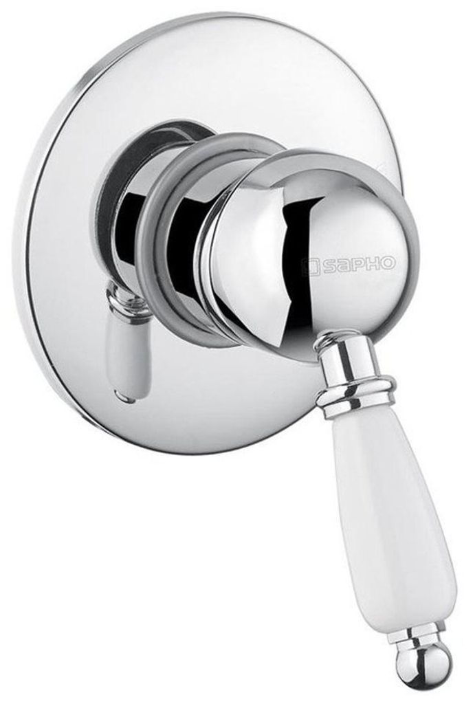 Sapho KIRKÉ WHITE Unterputz-Duscharmatur, 1 Weg, Weiß Hebel, Chrom