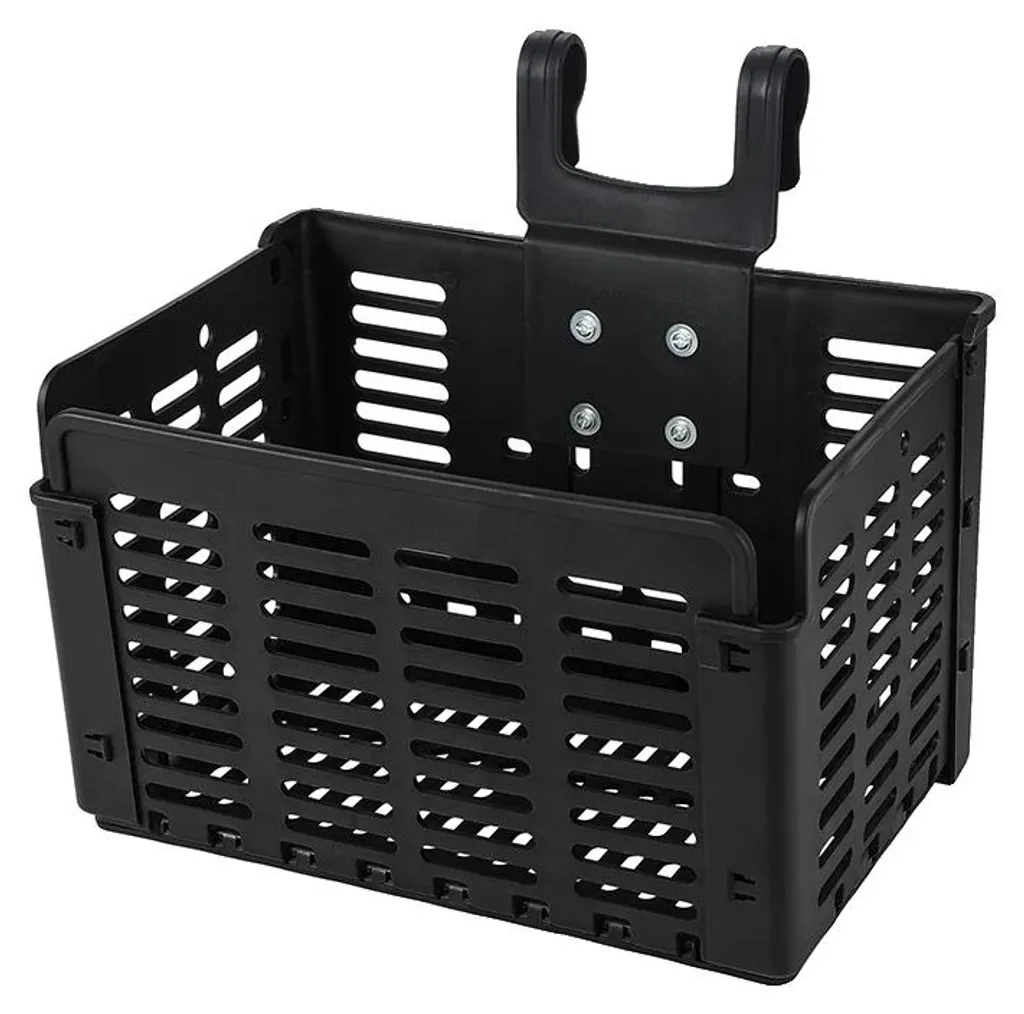 Panier de vélo pliable noir en aluminium amovible pour guidon de VTC