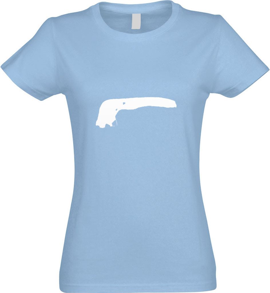 Kiwistar - T-Shirt tailliert - Damen - himmelblau - Langeoog - Deutschland - Insel - mit Motiv Bedruckt - Funshirt Design - Sport - Freizeit - Dame...