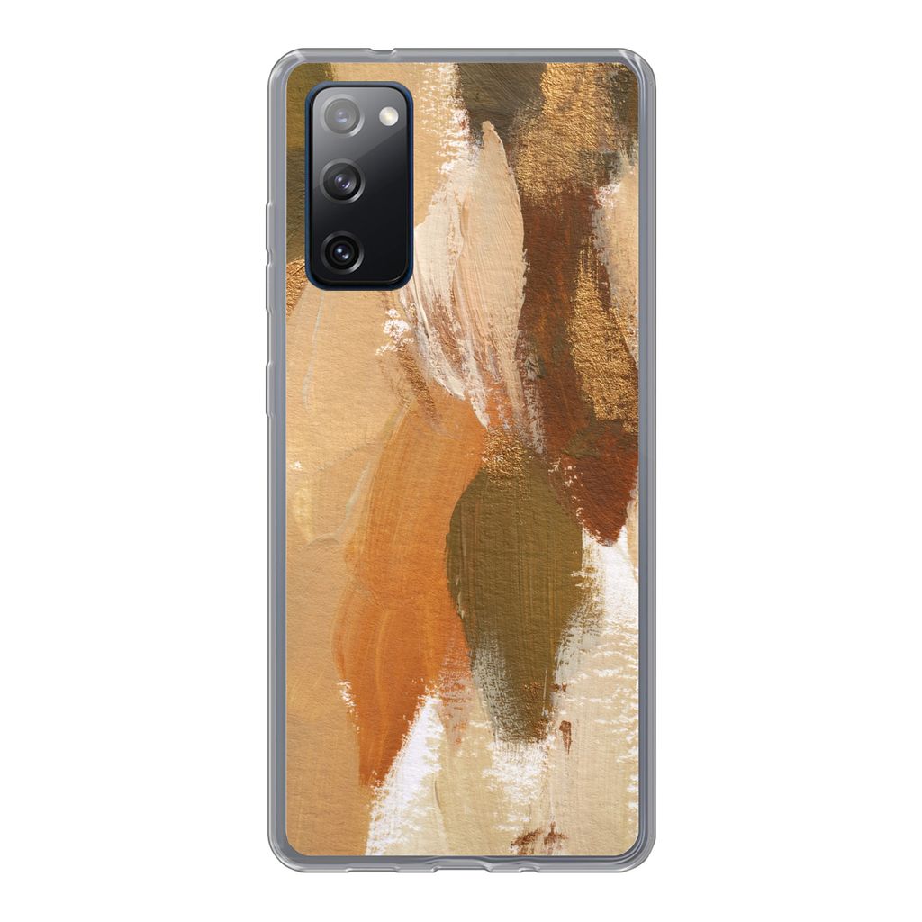 MuchoWow Handyhülle Schutzhülle Hülle für Samsung Galaxy S20 FE Farbe - Orange - Grün Silikon Softcase Handy Hülle - Abdeckung