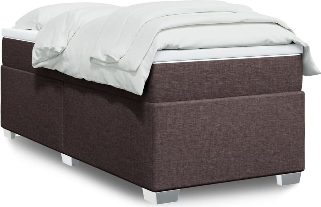 Boxspringbett mit Matratze Dunkelbraun 90x200 cm Stoff, Klassische Betten 2024 Neu