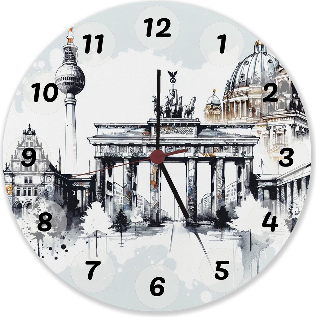 Skyline Berlin Wanduhr aus Alu