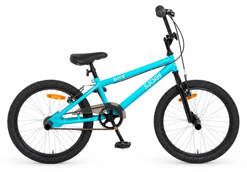 BMX Kinderfahrrad 20 Zoll Blau mit Stuntpegs, V-Bremsen und Produktbild 