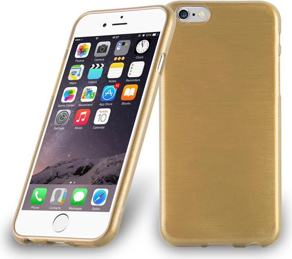 Cadorabo Hülle für Apple iPhone 6 / 6S Schutz Hülle in Gold Schutzhülle TPU Silikon Etui Case Cover