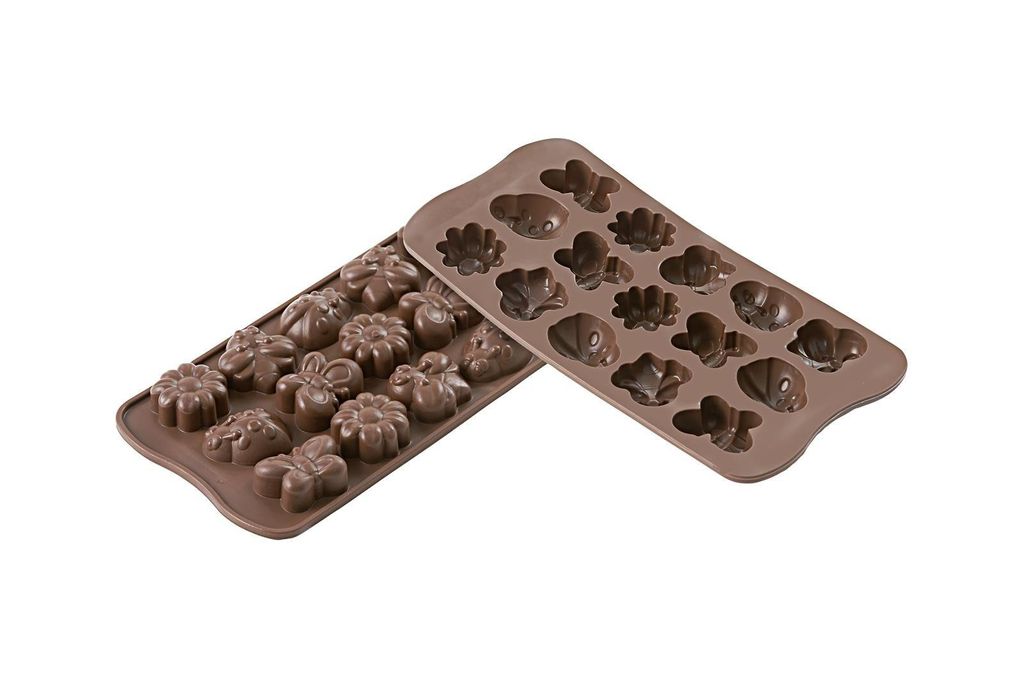 Schokoladenform Pralinenform Backform Silikon SPRINGLIFE 3x5=15 Mulden a 7m/5 Motive Lebensmittelecht BPA-frei für Backofen/Mikrowelle/Gefrierschrank