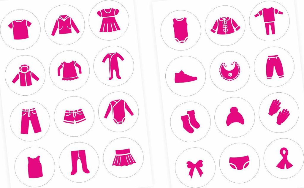 Möbelaufkleber Ordnungssticker für Kleidung pink/weiß