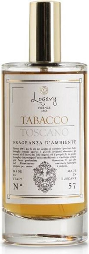 Logevy – Raumspray – Tabacco Toscano – 100 ml – Umhüllende Noten von Tabak und Tonkabohne