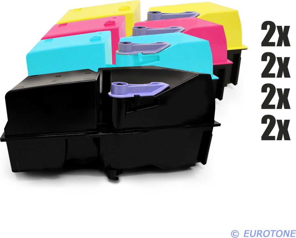 8x Eurotone Toner Alternative für Kyocera 1T02FZ0EU0 TK-825K Black Schwarz / 1T02FZCEU0 TK-825C Blau Cyan / 1T02FZBEU0 TK-825M Rot Magenta / 1T02F...