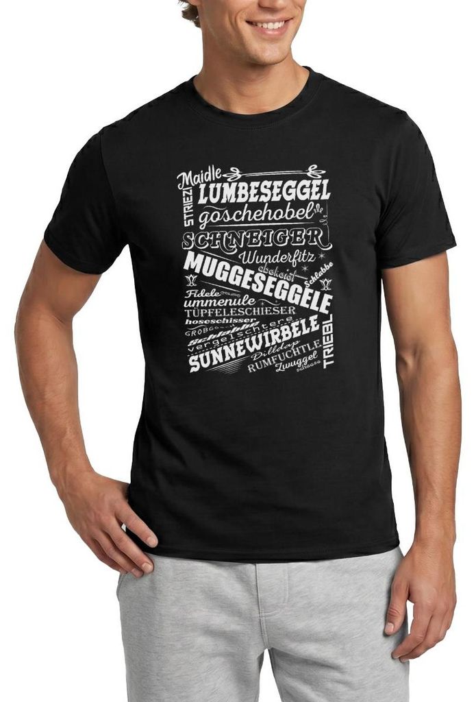 Spreadshirt Schwarzwald Dialekt Badisch Alemannisch Für Anfänger Männer T-Shirt, 3XL, Schwarz
