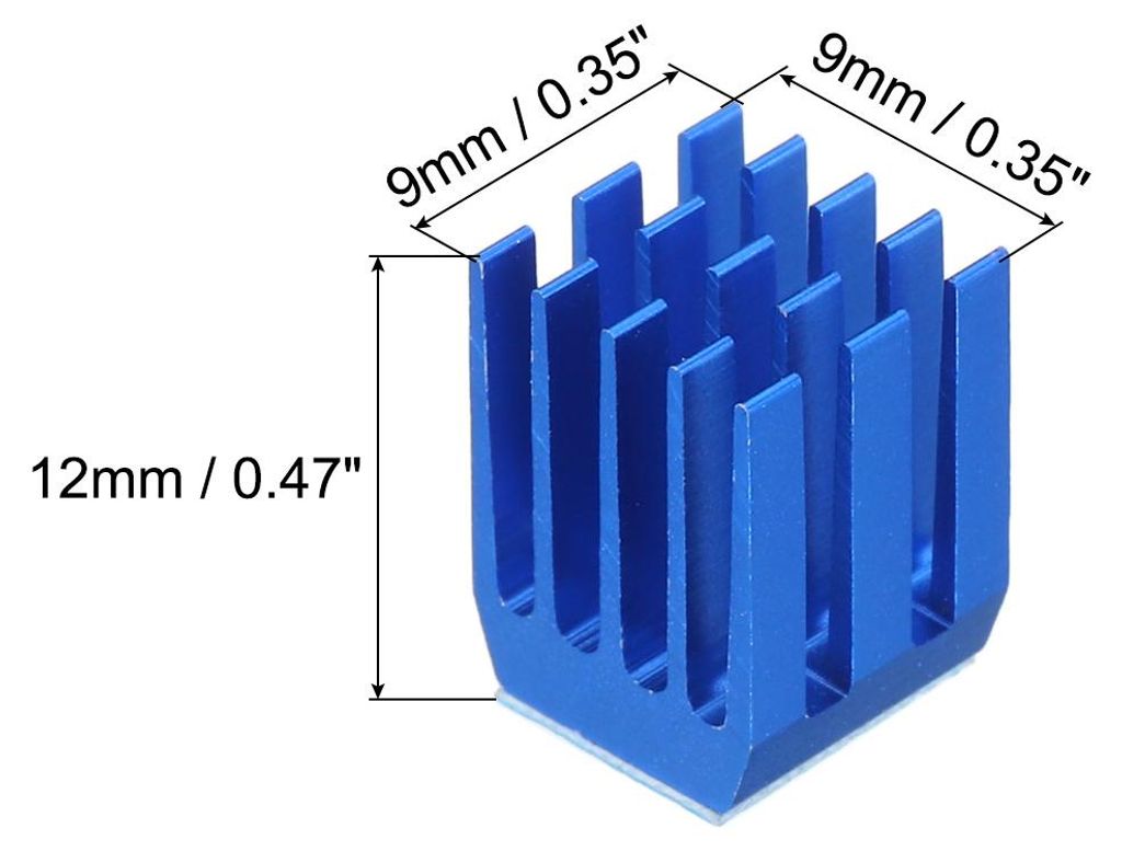 22Stk 9x9x12mm Kš¹hlk?rper Aluminium Kš¹hler Kš¹hlk?rper Kš¹hlung mit Thermal Blau Aufkleber fš¹r Chip CPU Transistor FET IC Verst?rker Blau