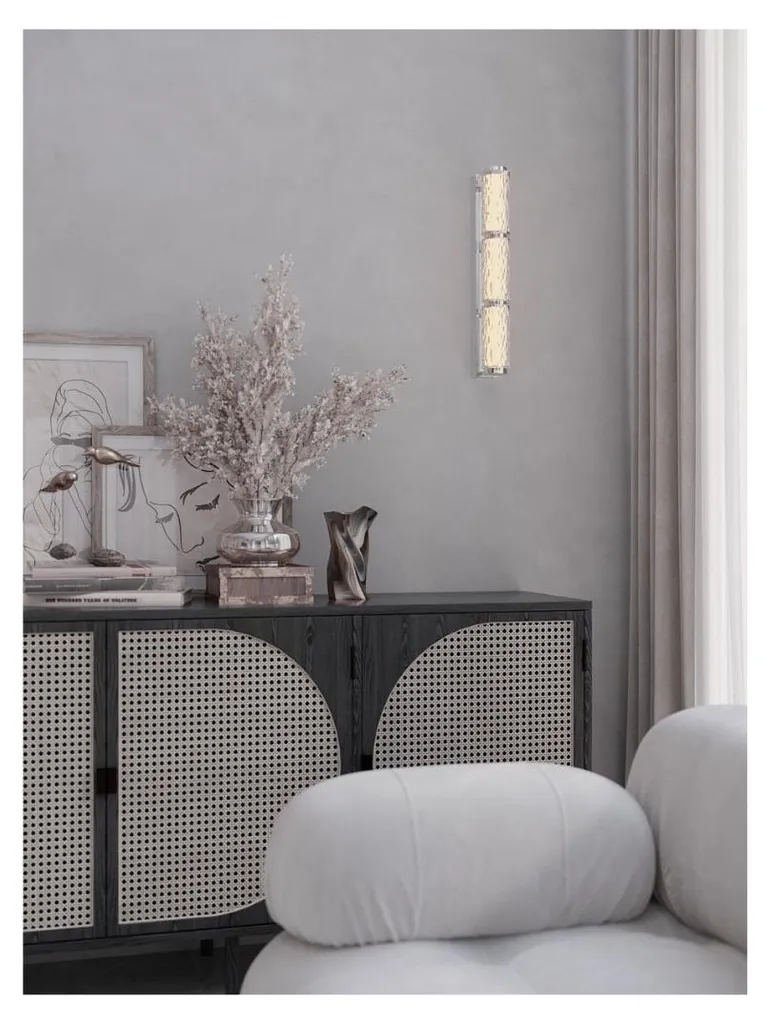 Applique LED 17W LOVE effet miroir chrome 46cm éclairage cosy 350 lumens