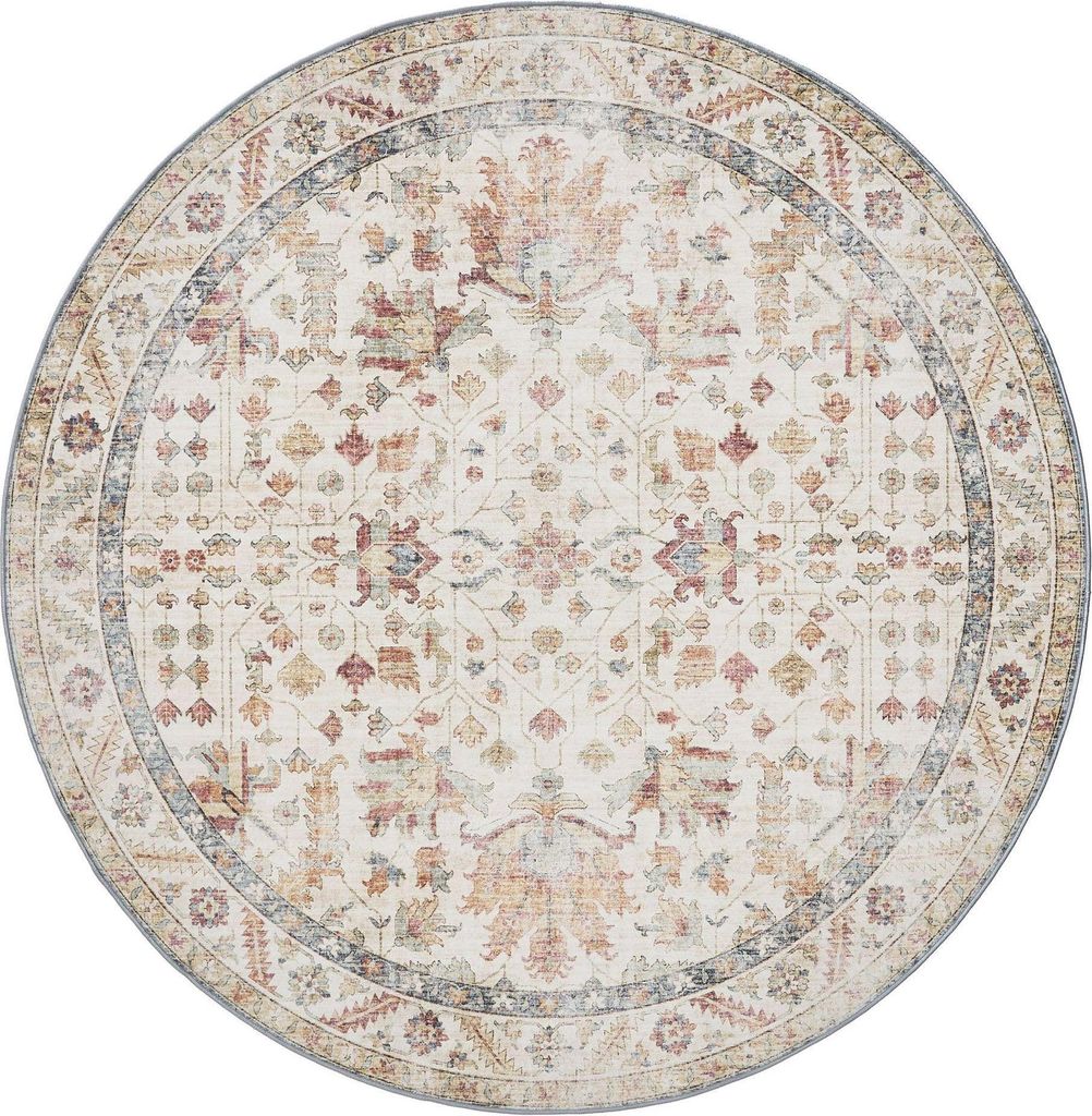 benuta tapis vintage lavable George Multicolore/Beige ø 160 Image du produit 