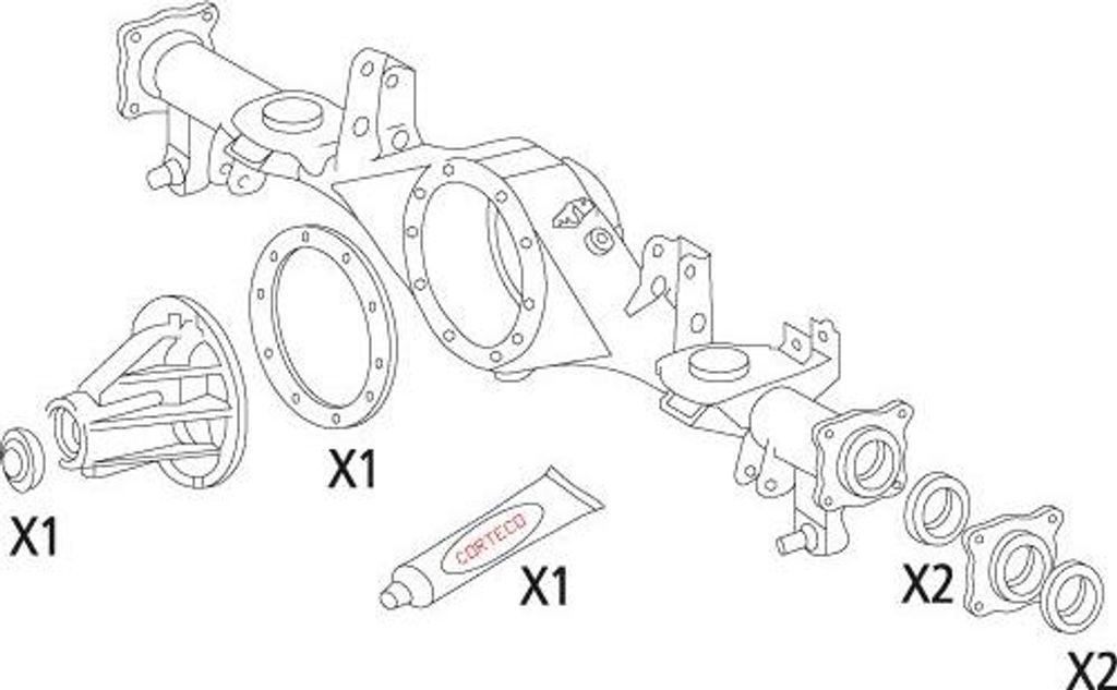 CORTECO 19536217 Dichtungssatz, Differential OE kompatibel mit Land Cruiser