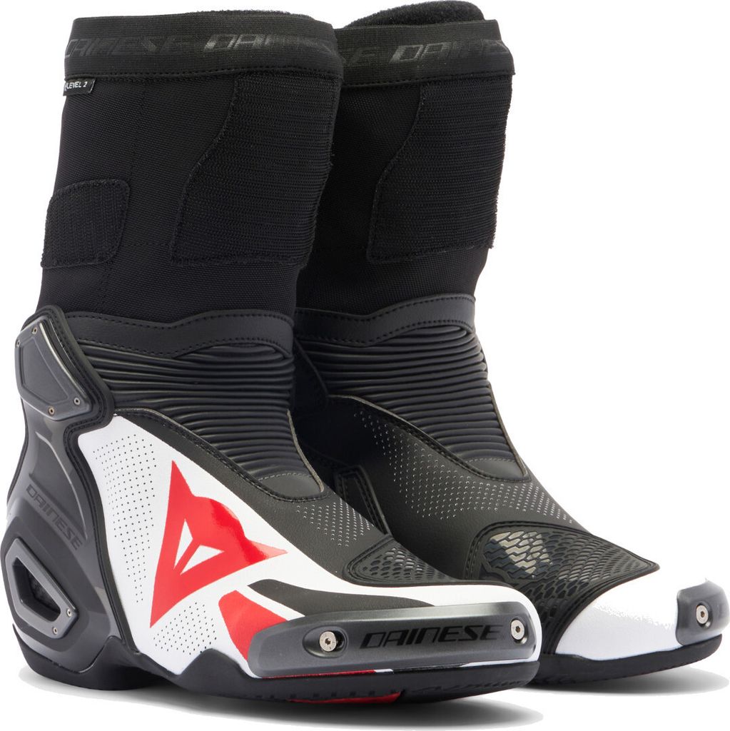 Dainese Axial 2 Air perforierte Motorrad Stiefel, schwarz/weiß/rot, 45