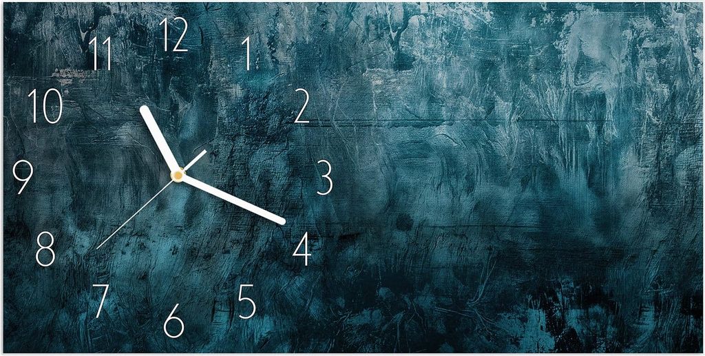 Wanduhr aus Glas mit Motiv Textur Wand Kunst- 60 x 30 cm - inkl. Aufhängesystem