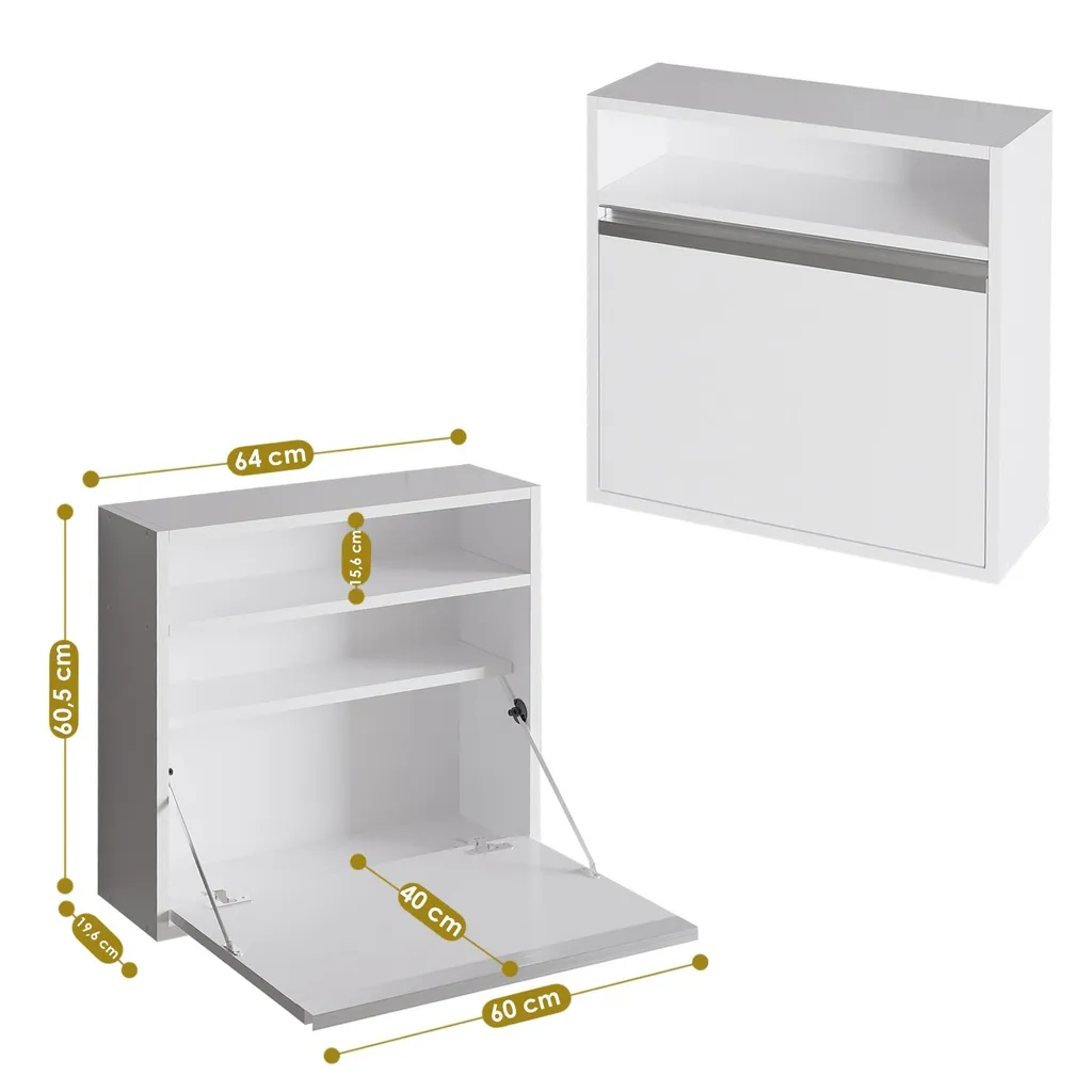 Petit Bureau Blanc 64cm Optimum Skye Decor en Bois - Finition Mat Design
