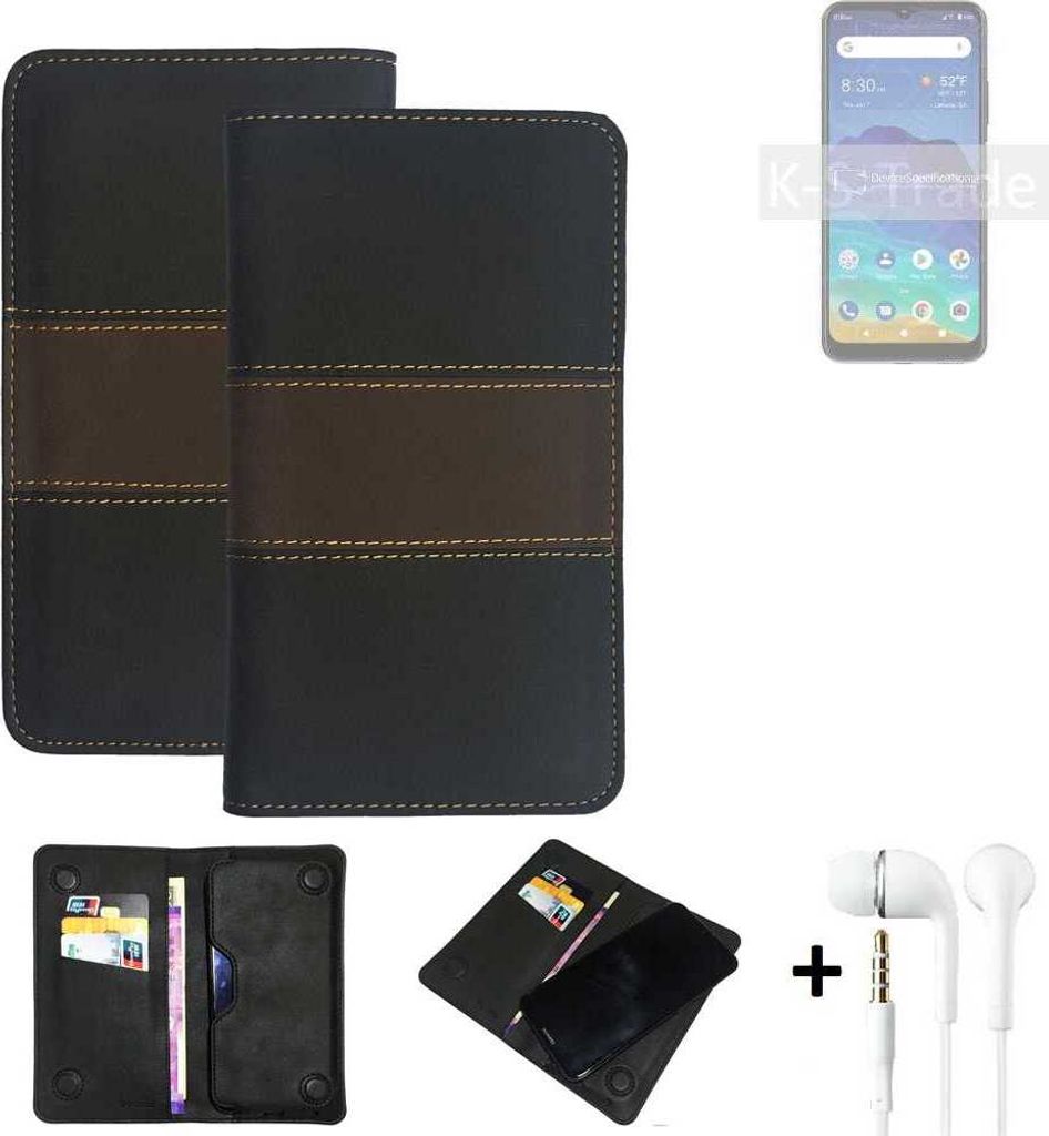 K-S-Trade Handyhülle + Kopfhörer kompatibel mit ZTE Blade 11 Prime Schutzhülle Walletcase Bookstyle Tasche Schutz Case Hülle Wallet Cover