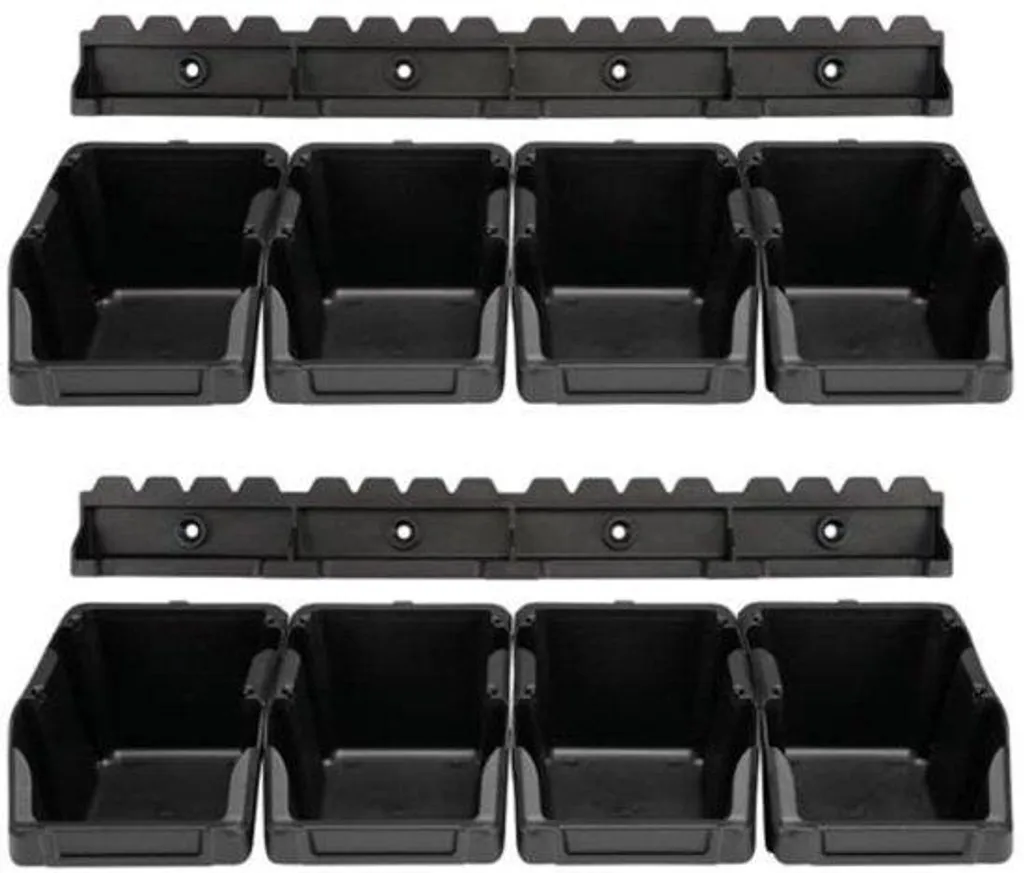 Gagnez de la place avec ce lot de 8 bacs empilables noirs de rangement