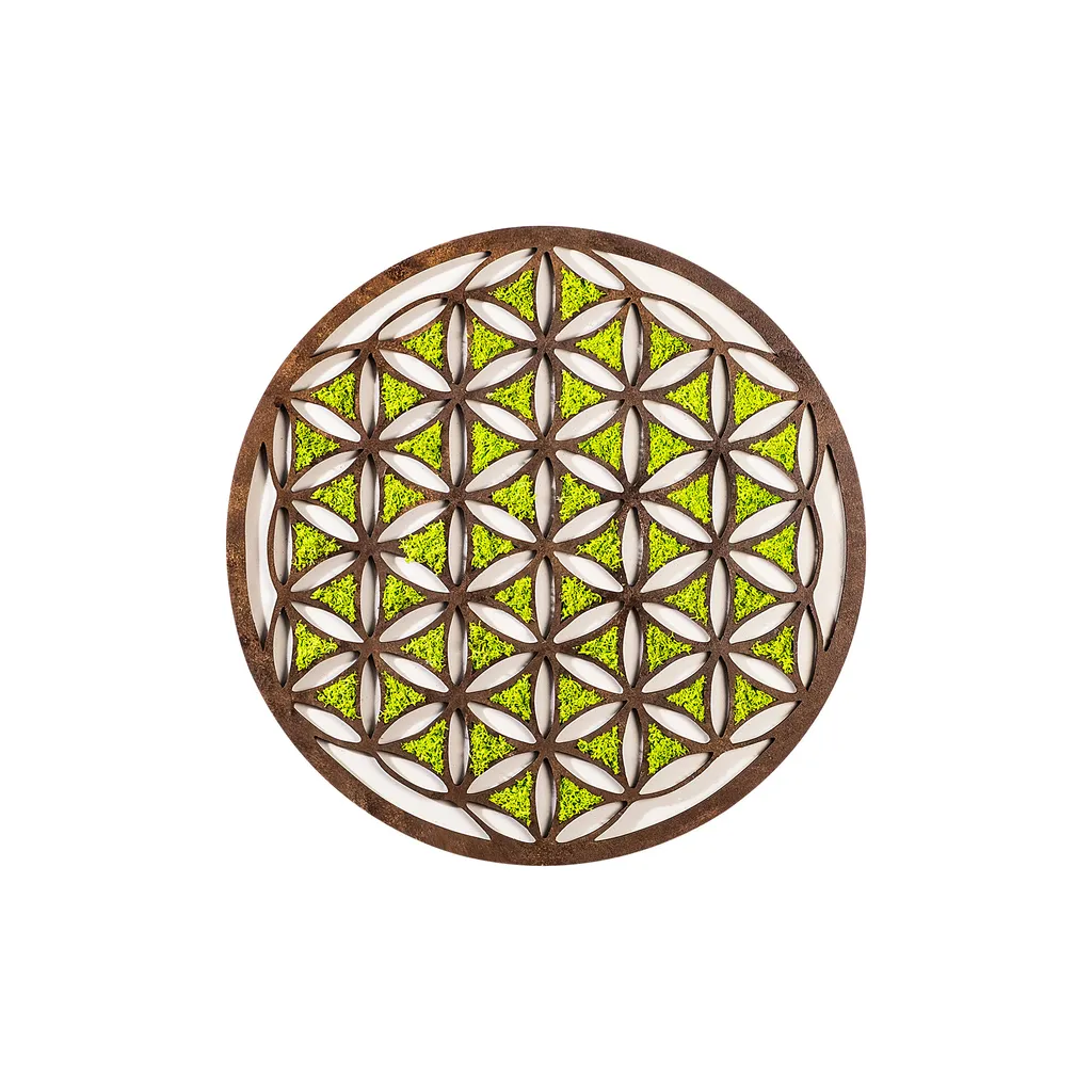 Wallity Décoration Murale Géométrique Verte en MDF - Design 44x44 cm