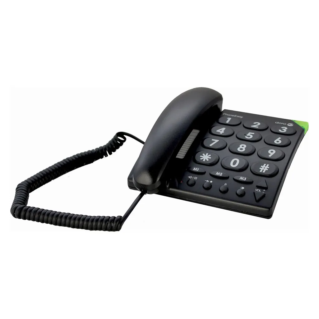 Doro PhoneEasy 311c Téléphone Fixe Noir avec Flash Lumineux d'Appel - 3