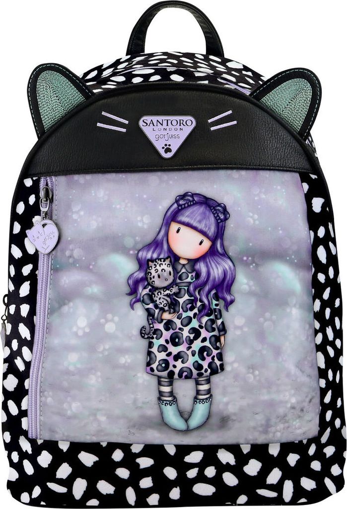 Lässiger Rucksack Gorjuss Smitten kitten Schwarz Weiß (25,5 Produktbild 
