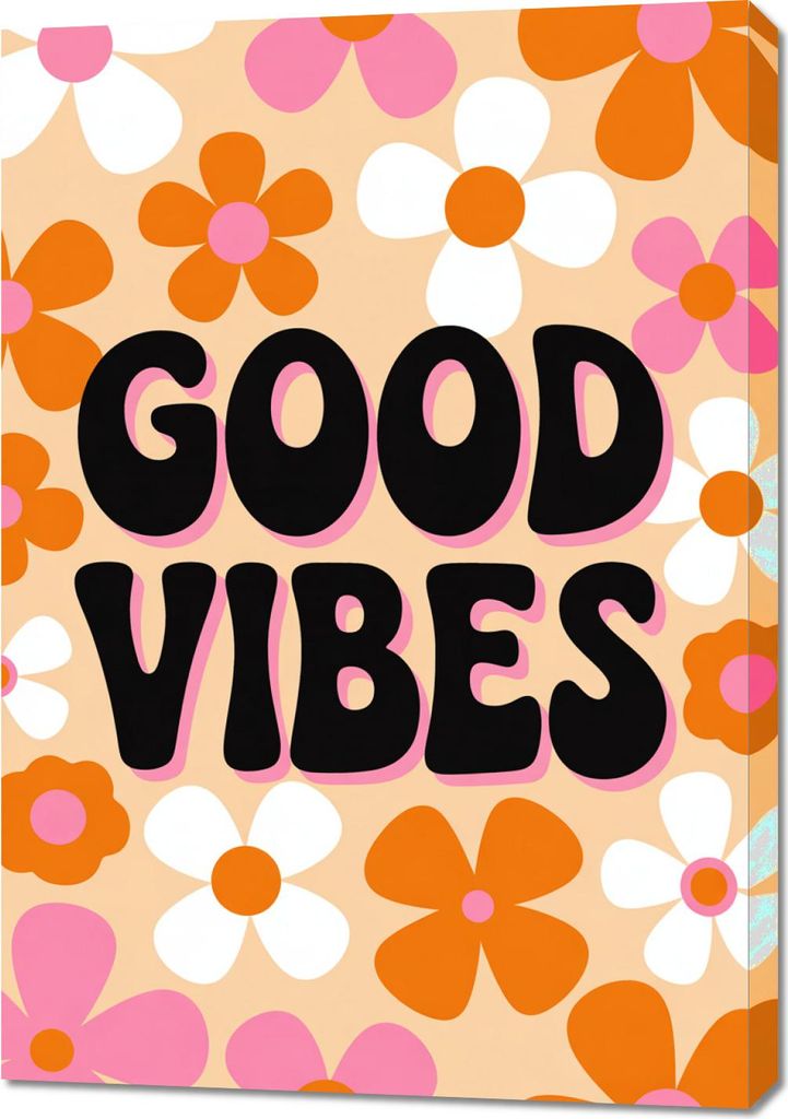 Bild 70x100cm Motivations-Affirmation Retro Vintage Für das Wohnzimmer Good Vibes