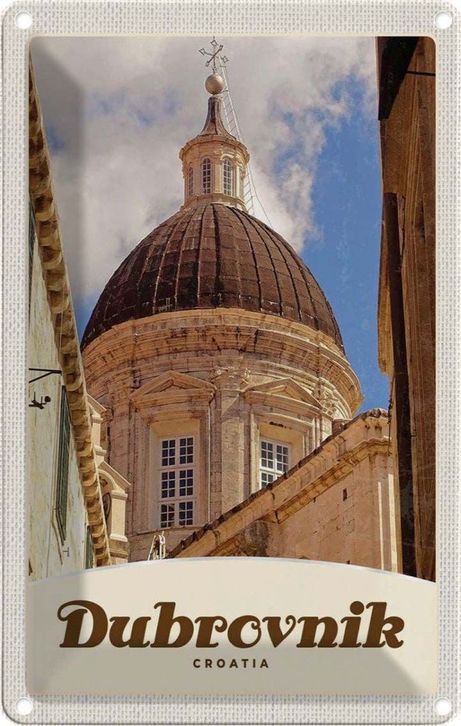 vianmo Blechschild 18x12 cm Dubrovnik Kroatien Bildmotiv Reisemotiv Abenteuer Reisen
