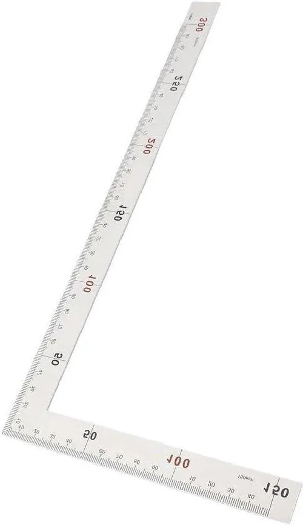 Équerre de menuisier 300mm en L inox - Mesure d'angle 90° double face - 6