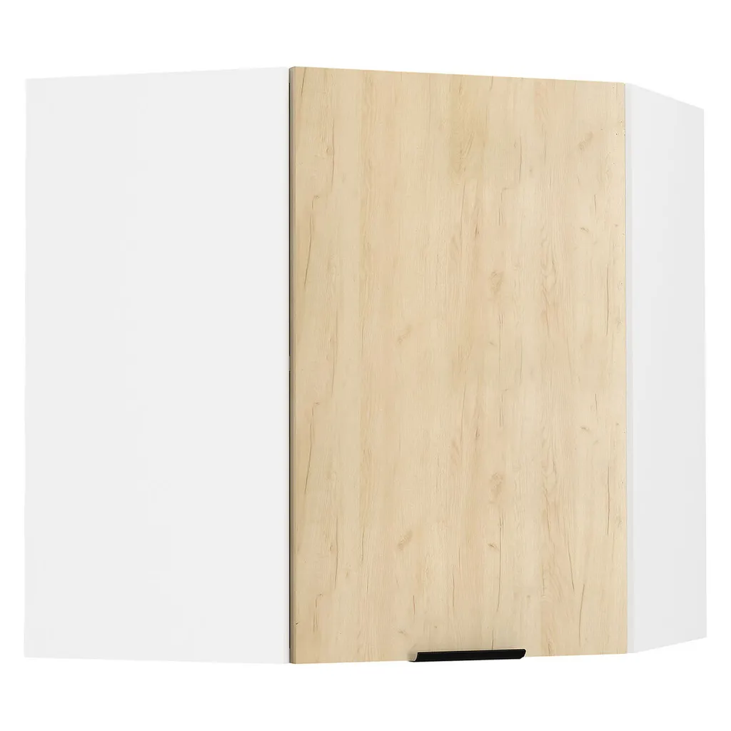 Pensile Angolare Fasola Rovere Bianco e Miele 60x57x57 - Mobile Cucina