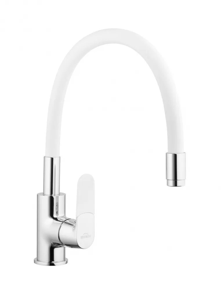 Mitigeur d'évier orientable blanc JOGA au design moderne épuré