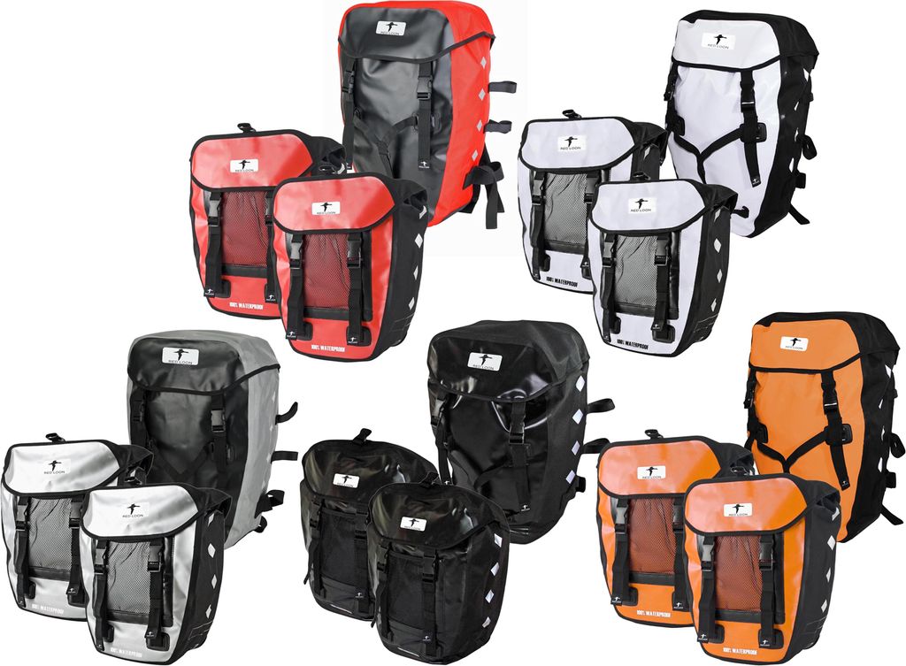Red Loon Pro 3er Set Packtasche LKW-Plane 2 Hecktaschen 1 Rucksack Gepäckträger, Herstellernummer:VDP64138_3, Farbe:Orange