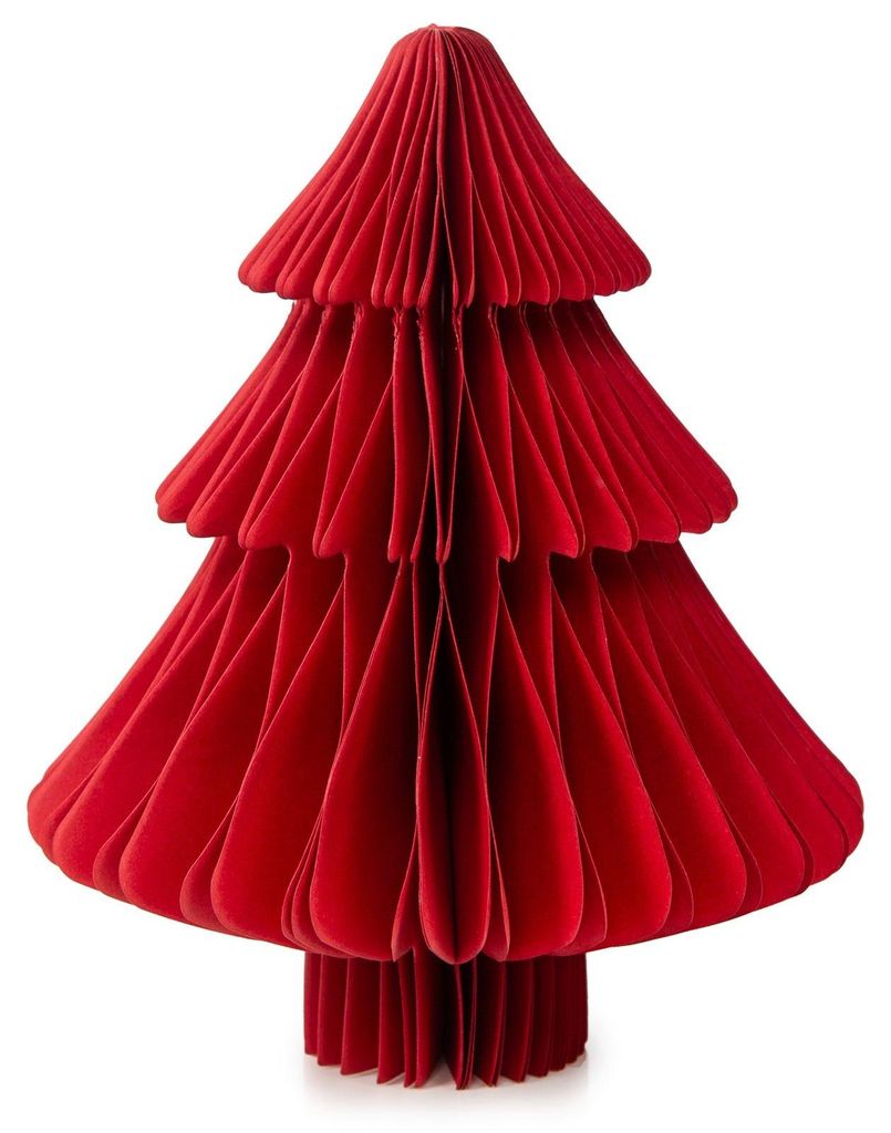 Roter Weihnachtsbaum aus Papier - Honeycomb Weihnachtsdeko 14 x 18 cm