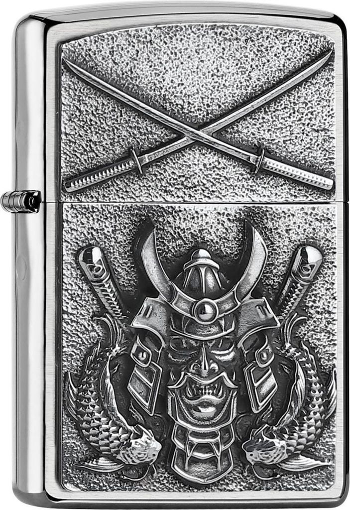 Zippo Feuerzeug Plakette Samurai 2007836 chrom gebürstet Produktbild 